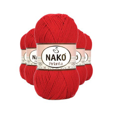 5 Adet Pırlanta Amigurumi El Örgü İpi Yünü Gelincik Kırmızı 6741 