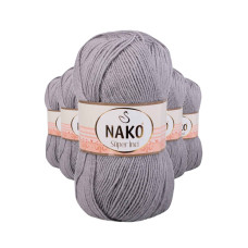 5 Adet Süper İnci El Örgü İpi 100 gr Gri 11538 