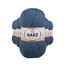 5 Adet Süper İnci El Örgü İpi 100 gr Fırtına Mavi 185 