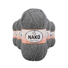 5 Adet Süper İnci El Örgü İpi 100 gr Gri Melanj 194 