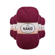 5 Adet Süper İnci El Örgü İpi 100 gr Vişne Çürüğü 2187 