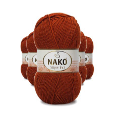 5 Adet Süper İnci El Örgü İpi 100 gr Kiremit 6679 