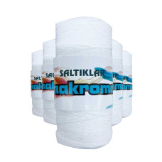 5 Adet Polyester Makrome İpi 10 Kar Beyaz 100 gr 