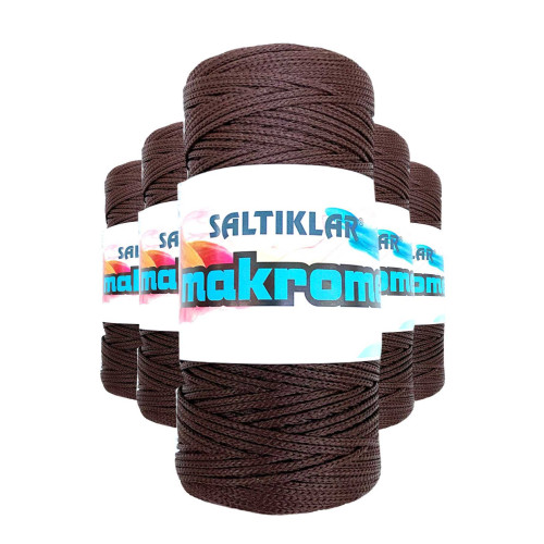 5 Adet Polyester Makrome İpi 2070 Kahve 100 gr