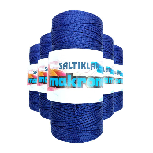 5 Adet Polyester Makrome İpi 370 Lacivert 100 gr