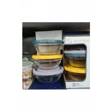 Vamos 3 lü Kapaklı Cam Saklama Kabı Sgm08779 Gb3 