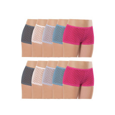 10 Adet Kadın Komple Tül Dantel Boxer Külot 