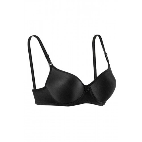 Silikonlu Desteksiz Telli Düz Boş Sütyen Siyah