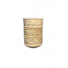 Ahşap Yaldızlı Dişbudak Şık Çerezlik 3 lü Takım 10x6 cm 