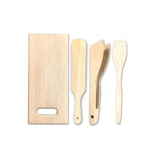 Pratik Kullanım Ahşap Büyük Mutfak Seti 4 Parça 