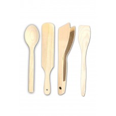 Pratik Kullanım Ahşap Mutfak Seti 4 parça 