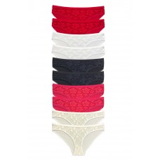 10 Adet Önü Dantelli Transparan Kadın Slip Külot S1 