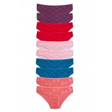 10 Adet Önü Dantelli Transparan Kadın Slip Külot S230 