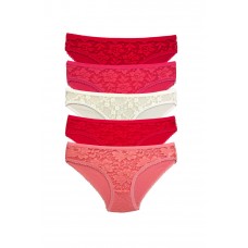 5 Adet Önü Dantelli Transparan Kadın Slip Külot S98 