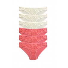 6 Adet Önü Dantelli Transparan Kadın Slip Külot S35 