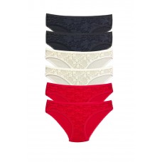 6 Adet Önü Dantelli Transparan Kadın Slip Külot S116 