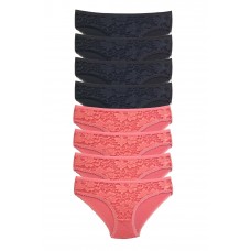 8 Adet Önü Dantelli Transparan Kadın Slip Külot S24 