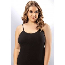 Kota Bayan İp Askılı Siyah Battal Atlet 6091 