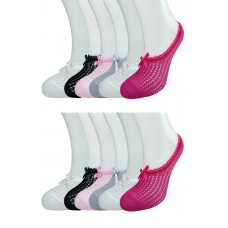 12 Adet Fiyonklu File Kadın Babet Çorap 