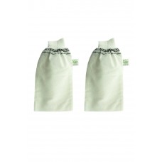 2 Adet Beyaz Banyo Hamam Kesesi Lastikli 25x17 Cm 