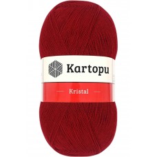 Kristal Çift Katlı El Örgü Lif İpi Koyu Kırmızı K125 