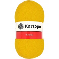 Kristal Çift Katlı El Örgü Lif İpi Koyu Sarı K320 