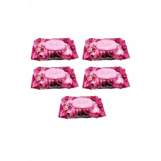 5 Paket Red Rose Islak Havlu Mendil 90 Adet Kapaklı Gül Kokulu 