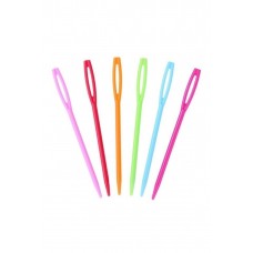 6 Adet Plastik Yün Iğnesi 9cm 