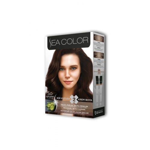 2 Tüp Krem Saç Boyası Seti Açık Kahve No:5.0