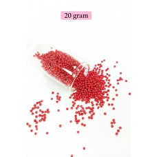 Dökme Cam Kum Boncuk (11/0) 2 mm - 20 Gram -  Kırmızı - BNC004