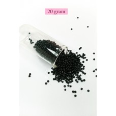 Dökme Cam Kum Boncuk (11/0) 2 mm - 20 Gram -  Siyah - BNC010 