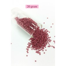 Dökme Cam Kum Boncuk (11/0) 2 mm - 20 Gram -  Koyu Pembe - BNC011 