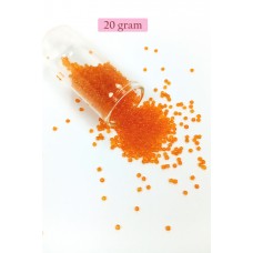 Dökme Cam Kum Boncuk (11/0) 2 mm - 20 Gram -  Şeffaf Turuncu - BNC016 