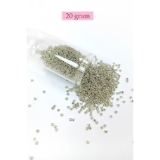 Dökme Cam Kum Boncuk (11/0) 2 mm - 20 Gram -  Gümüş - BNC022 