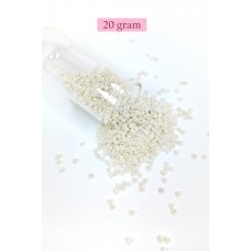 Dökme Cam Kum Boncuk (11/0) 2 mm - 20 Gram -  Parlak Beyaz - BNC030 