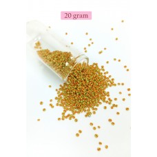 Dökme Cam Kum Boncuk (11/0) 2 mm - 20 Gram -  Sarı Turuncu - BNC031 