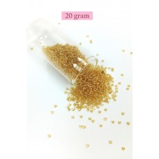 Dökme Cam Kum Boncuk (11/0) 2 mm - 20 Gram -  Şeffaf Bal Rengi - BNC033 