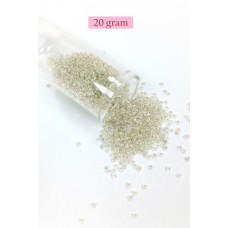 Dökme Cam Kum Boncuk (11/0) 2 mm - 20 Gram -  Şeffaf - BNC034 