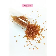 Dökme Cam Kum Boncuk (11/0) 2 mm - 20 Gram -  Koyu Bal Rengi - BNC035 