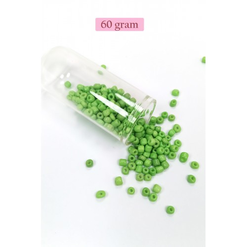 Dökme Cam Kum Boncuk Büyük Boy (6/0) 4 mm - 60 Gram - Yeşil - BNC108