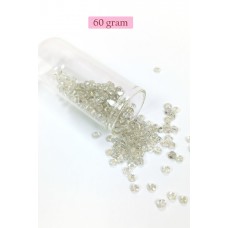 Dökme Cam Kum Boncuk Büyük Boy (6/0) 4 mm - 60 Gram - Şeffaf - BNC122 