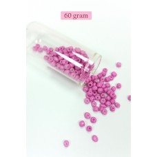 Dökme Cam Kum Boncuk Büyük Boy (6/0) 4 mm - 60 Gram - Koyu Pembe - BNC127