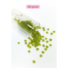 Dökme Cam Kum Boncuk Büyük Boy (6/0) 4 mm - 60 Gram - Şeffaf Mat Yeşil - BNC128 