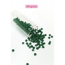 Dökme Cam Kum Boncuk Büyük Boy (6/0) 4 mm - 60 Gram - Koyu Yeşil - BNC140