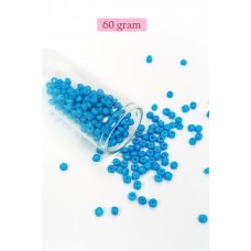Dökme Cam Kum Boncuk Büyük Boy (6/0) 4 mm - 60 Gram - Açık Mavi - BNC142