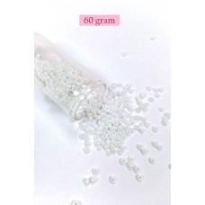 Dökme Cam Kum Boncuk (8/0) 3 mm - 60 Gram - İnci Beyaz - BNC186 