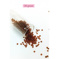 Dökme Cam Kum Boncuk (8/0) 3 mm - 20 Gram - Şeffaf Koyu Kahve - BNC159 