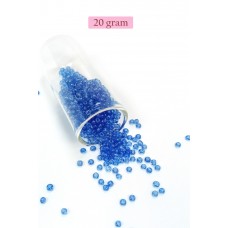 Dökme Cam Kum Boncuk (8/0) 3 mm - 20 Gram - Şeffaf Açık Mavi - BNC163