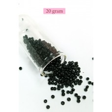 Dökme Cam Kum Boncuk (8/0) 3 mm - 20 Gram - Parlak Siyah - BNC170