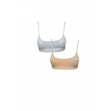 Pedli İp Askılı Gri ve Ten Rengi Büstiyer 2 adet